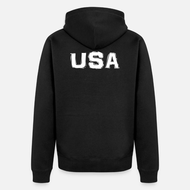 Etats-Unis - Veste à capuche bio Premium Unisexe - noir