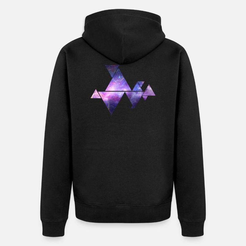 Facettes triangle Galaxy - Veste à capuche bio Premium Unisexe - noir