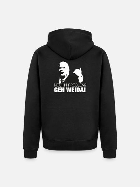 Problem? geh weida - Unisex Premium Bio Zip Hoodie - Schwarz