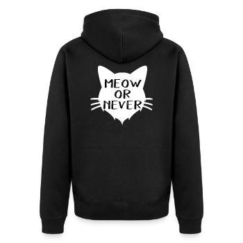 Meow kitten - Unisex Premium Organic Zip Hoodie - black - Back - Nico (187cm)