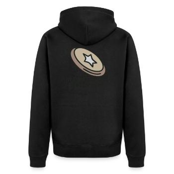 Ultimate Frisbee Scheibe Geschenk Mannschaft - Unisex Premium Bio Zip Hoodie - Schwarz - Hinten - Nico (187cm)