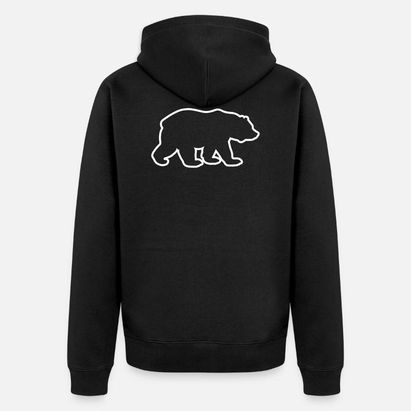 Silhouette d'ours - Veste à capuche bio Premium Unisexe - noir