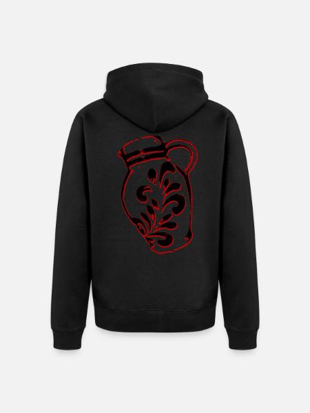 Bembel rot - Unisex Premium Bio Zip Hoodie - Schwarz