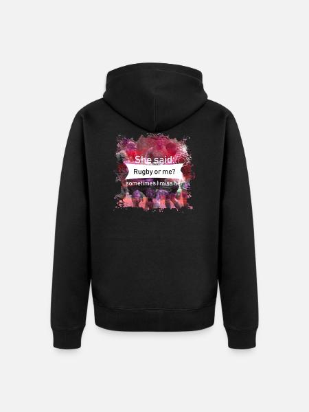 rugby - Unisex Premium Organic Zip Hoodie - black