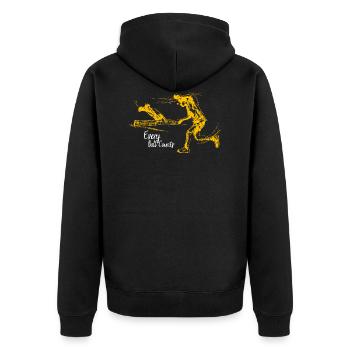 Tischtennis - Jeder Ball Zählt - Unisex Premium Bio Zip Hoodie - Schwarz - Hinten - Nico (187cm)
