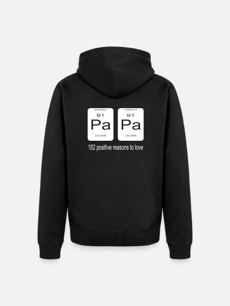 Nerd dad periodic table - Unisex Premium Organic Zip Hoodie - black