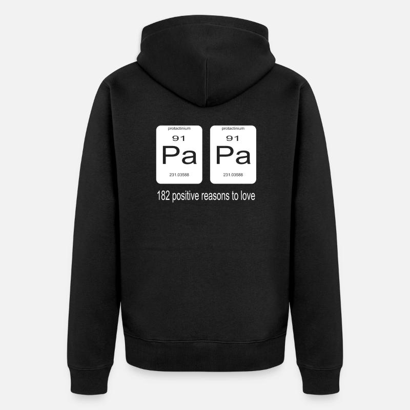 Nerd Papa Periodensystem - Unisex Premium Bio Zip Hoodie - Schwarz