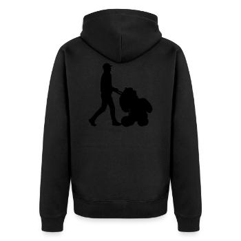 Father Baby Stroller - Unisex Premium Organic Zip Hoodie - black - Back - Nico (187cm)