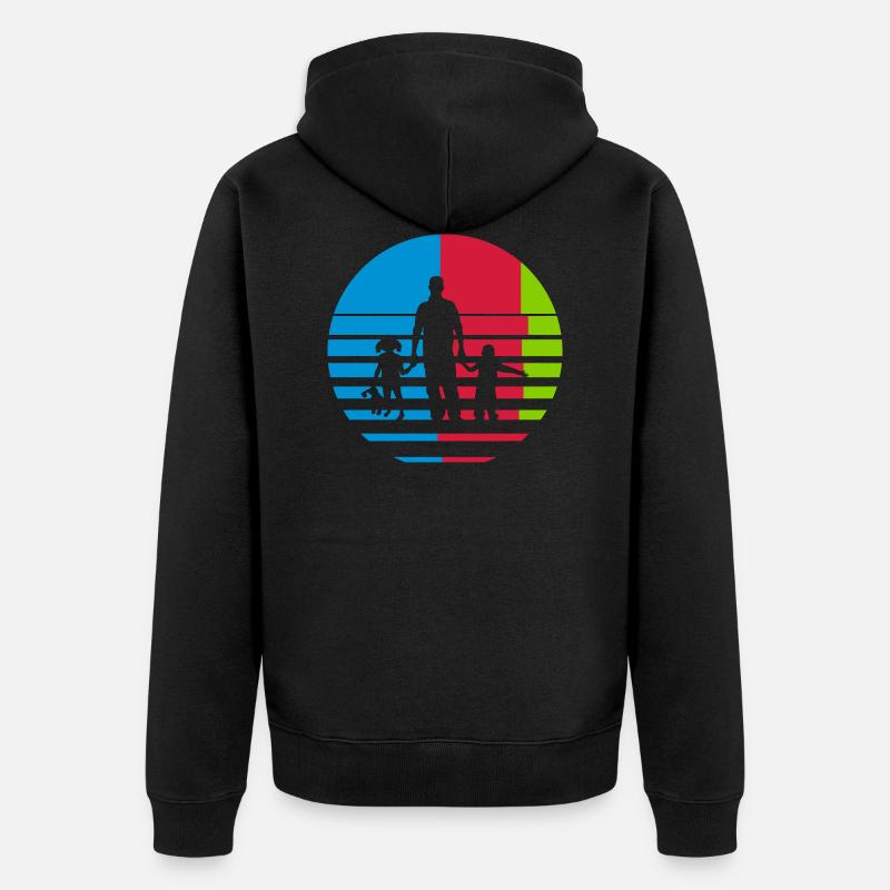 Famille symbole enfants - Veste à capuche bio Premium Unisexe - noir