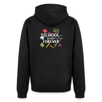 L'école est pour toujours - Retraite scolaire - Veste à capuche bio Premium Unisexe - noir - Dos - Nico (187cm)