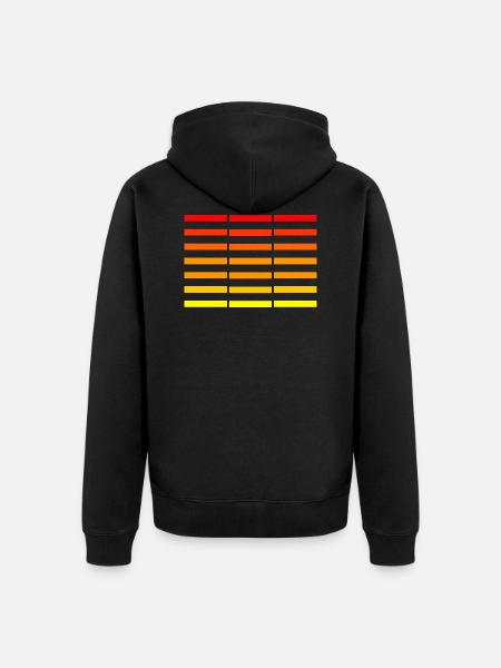 red-yellow bars - Unisex Premium Organic Zip Hoodie - black