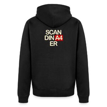 Scandinavier - Unisex Premium Bio Zip Hoodie - Schwarz - Hinten - Nico (187cm)