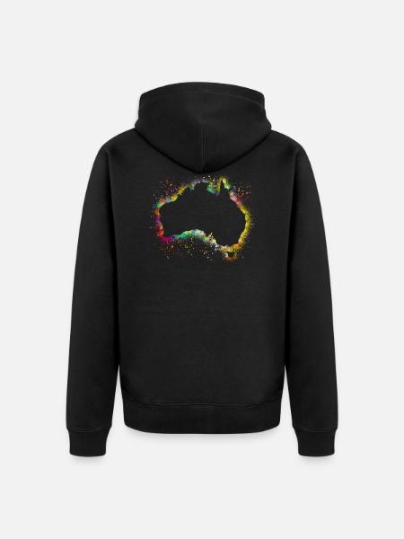 Australia continent - Unisex Premium Organic Zip Hoodie - black