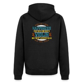 Lustig Geiger Violine Violinist Geige Geschenk - Unisex Premium Bio Zip Hoodie - Schwarz - Hinten - Nico (187cm)