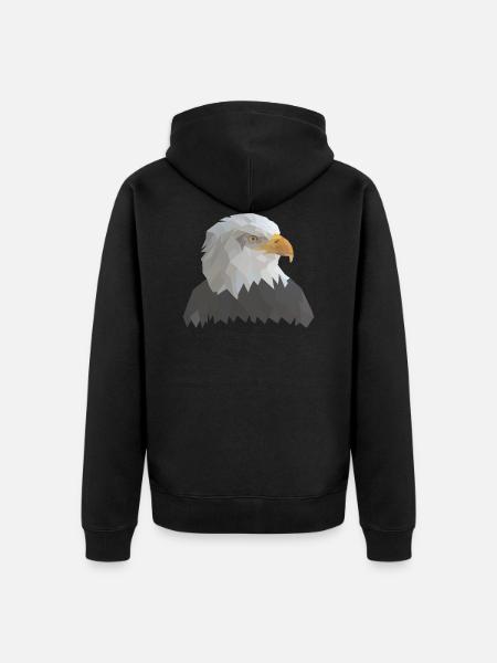 Eagle - Unisex Premium Organic Zip Hoodie - black