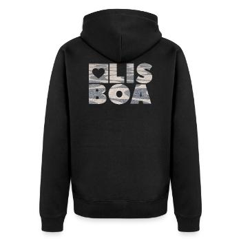 Lisboa - Lissabon - Lisbon - Unisex Premium Organic Zip Hoodie - black - Back - Nico (187cm)