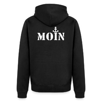 Moin - Veste à capuche bio Premium Unisexe - noir - Dos - Nico (187cm)