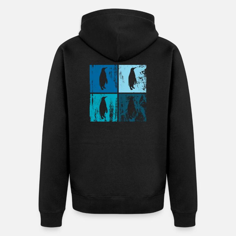 4 x Kaiserpinguin - Unisex Premium Bio Zip Hoodie - Schwarz