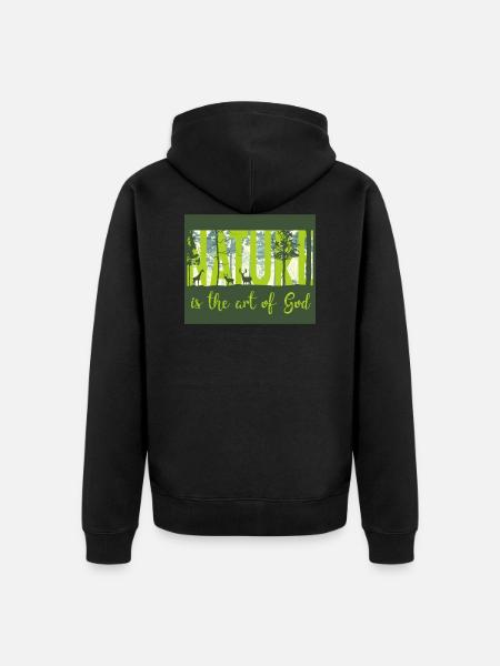 Nature - nature - Unisex Premium Organic Zip Hoodie - black