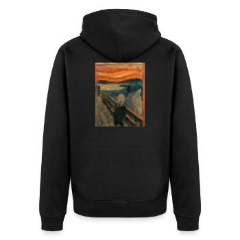 Der Schrei - Kreise - Unisex Premium Bio Zip Hoodie - Schwarz - Hinten - Nico (187cm)