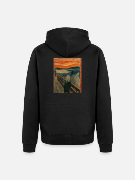 The scream - circles - Unisex Premium Organic Zip Hoodie - black