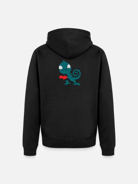 Gecko boxing - Unisex Premium Organic Zip Hoodie - black