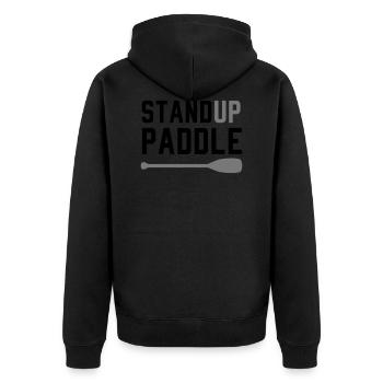 Stand up pagayer surf canot d'aviron - Veste à capuche bio Premium Unisexe - noir - Dos - Nico (187cm)