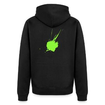 Taches de couleur Vert néon - Veste à capuche bio Premium Unisexe - noir - Dos - Nico (187cm)
