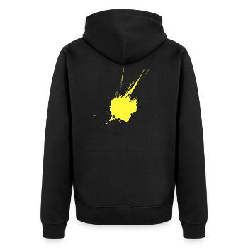 Color blot yellow - Unisex Premium Organic Zip Hoodie - black - Back - Nico (187cm)
