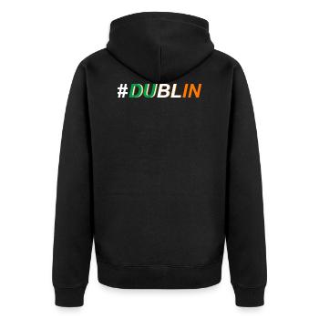 Trèfle d'île de Dublin Irlande - Veste à capuche bio Premium Unisexe - noir - Dos - Nico (187cm)