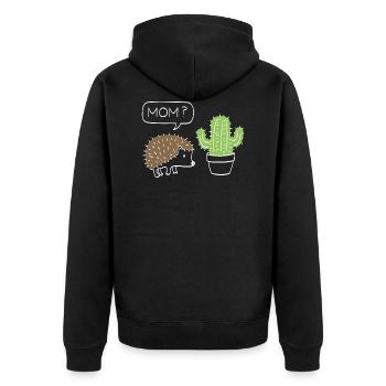 Cactus drôle avec cadeau de hérisson - Veste à capuche bio Premium Unisexe - noir - Dos - Nico (187cm)