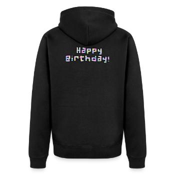 Joyeux anniversaire - Veste à capuche bio Premium Unisexe - noir - Dos - Nico (187cm)