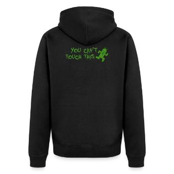 You can´t touch this Kaktus - Unisex Premium Bio Zip Hoodie - Schwarz - Hinten - Nico (187cm)