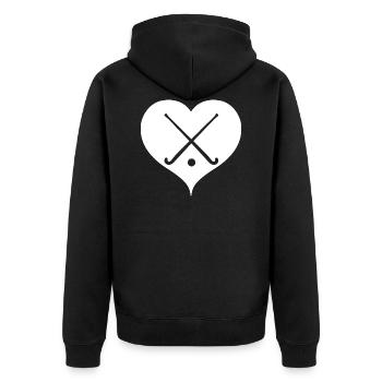 Bâton de hockey avec hockey sur gazon - Veste à capuche bio Premium Unisexe - noir - Dos - Nico (187cm)
