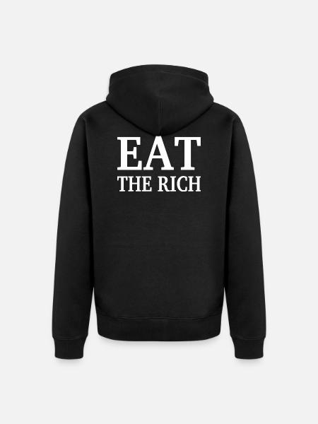 EAT THE RICH - Unisex Premium Organic Zip Hoodie - black