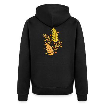 Feuilles cadeau automne feuille forêt nature plante - Veste à capuche bio Premium Unisexe - noir - Dos - Nico (187cm)