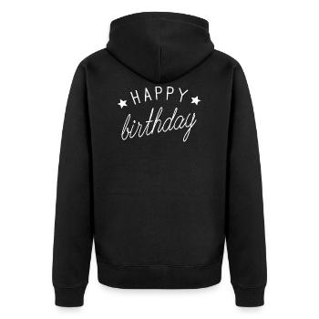 joyeux anniversaire - Veste à capuche bio Premium Unisexe - noir - Dos - Nico (187cm)