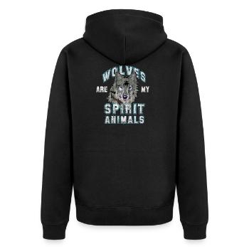 Loups loups - Veste à capuche bio Premium Unisexe - noir - Dos - Nico (187cm)