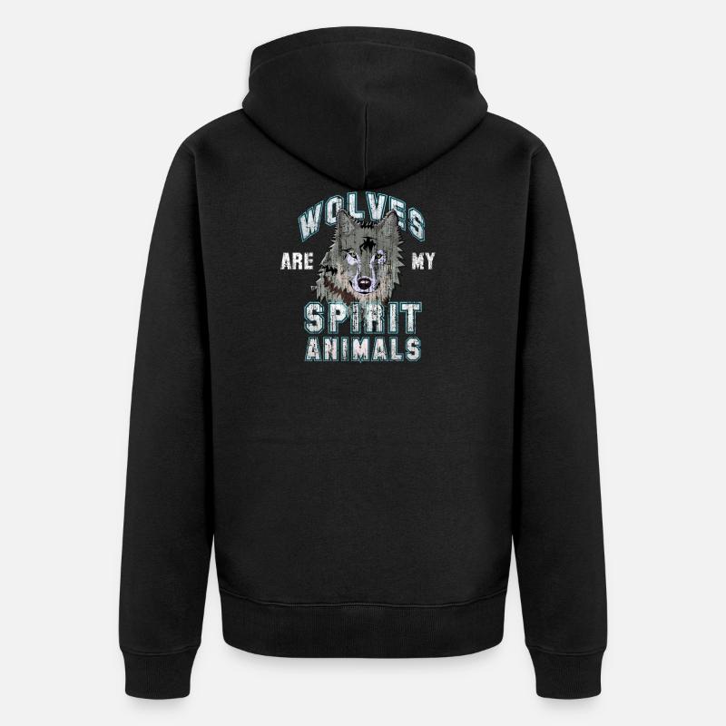 Loups loups - Veste à capuche bio Premium Unisexe - noir