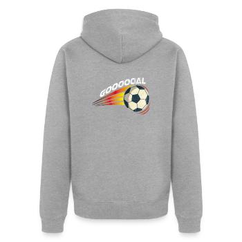 Striker cadeau équipe du club de football - Veste à capuche bio Premium Unisexe - gris chiné - Dos - Nico (187cm)