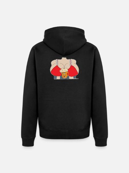 brüste - Unisex Premium Bio Zip Hoodie - Schwarz