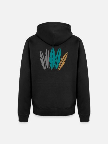 federschmuck - Unisex Premium Bio Zip Hoodie - Schwarz