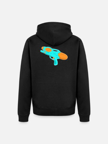 Wasserpistole - Unisex Premium Bio Zip Hoodie - Schwarz