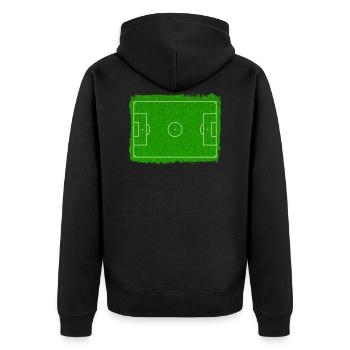 Stade de football, terrain de football / Boisko, Piłka nożna - Veste à capuche bio Premium Unisexe - noir - Dos - Nico (187cm)