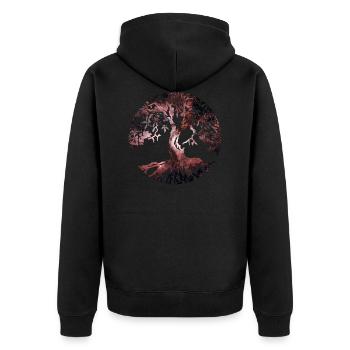Tree of Life Space Gift Idea - Unisex Premium Organic Zip Hoodie - black - Back - Nico (187cm)