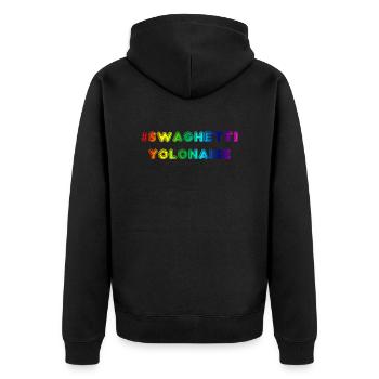 Swaghetti arc-en-ciel yolonaise - Veste à capuche bio Premium Unisexe - noir - Dos - Nico (187cm)