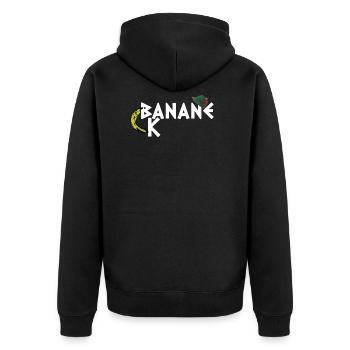 Funny Tyrolean banana lettering - Unisex Premium Organic Zip Hoodie - black - Back - Nico (187cm)