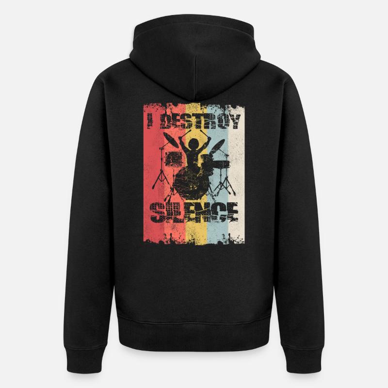 Je détruis le silence - Veste à capuche bio Premium Unisexe - noir