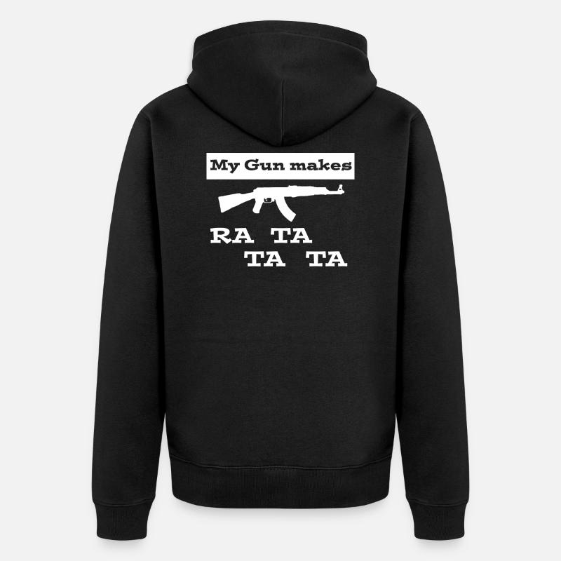Waffe - Unisex Premium Bio Zip Hoodie - Schwarz