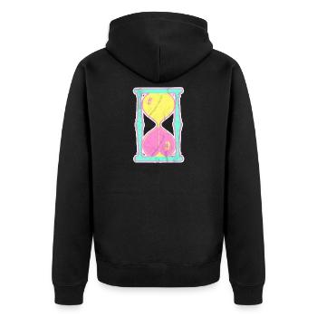 Sablier coloré - Veste à capuche bio Premium Unisexe - noir - Dos - Nico (187cm)